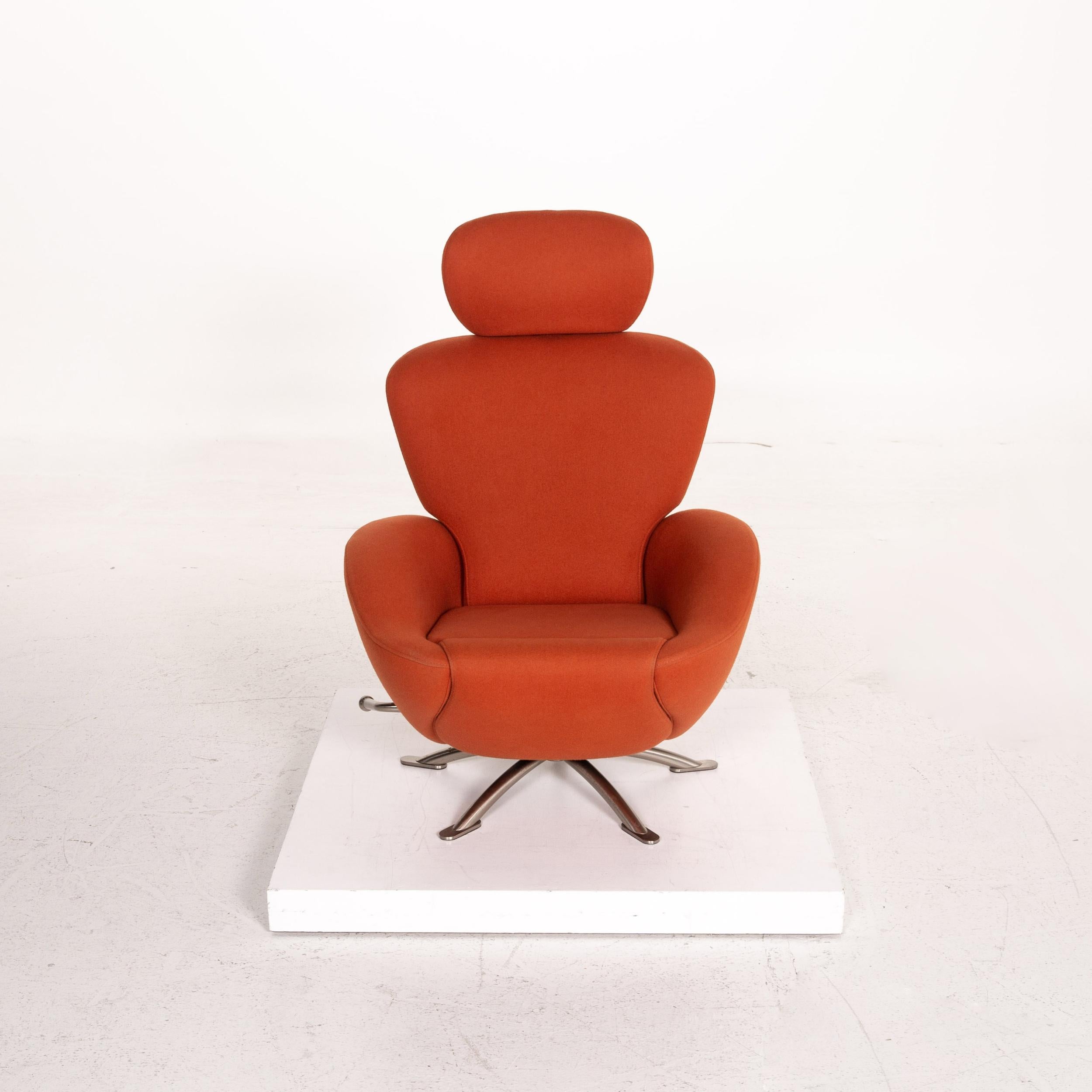 Cassina Dodo Alcantara Fabric Armchair Orange Terracotta Relax Function 2