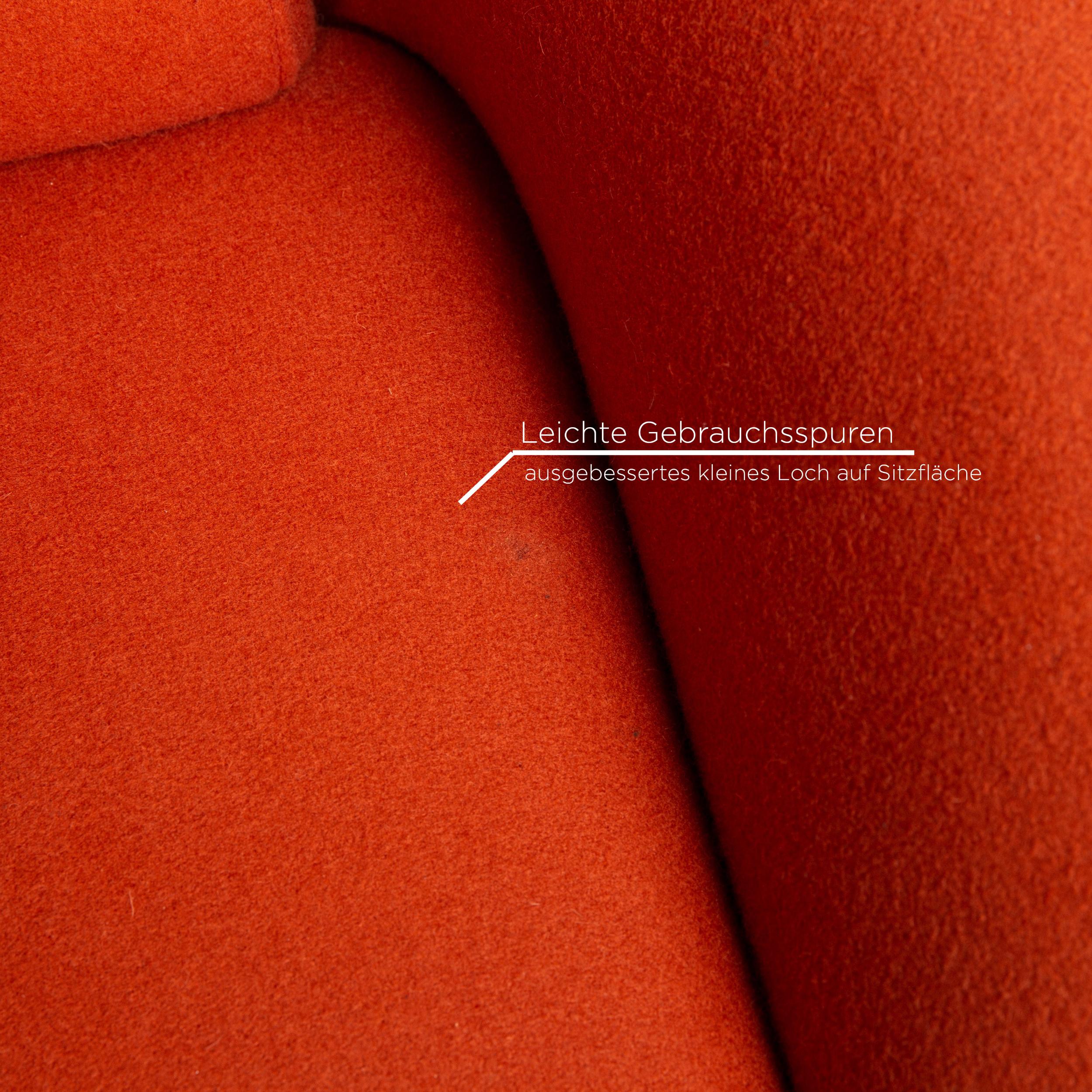Cassina Dodo Alcantara Fabric Armchair Orange Terracotta Relax Function In Good Condition In Cologne, DE
