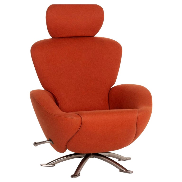 Cassina Dodo Alcantara Fabric Armchair Orange Terracotta Relax Function For Sale