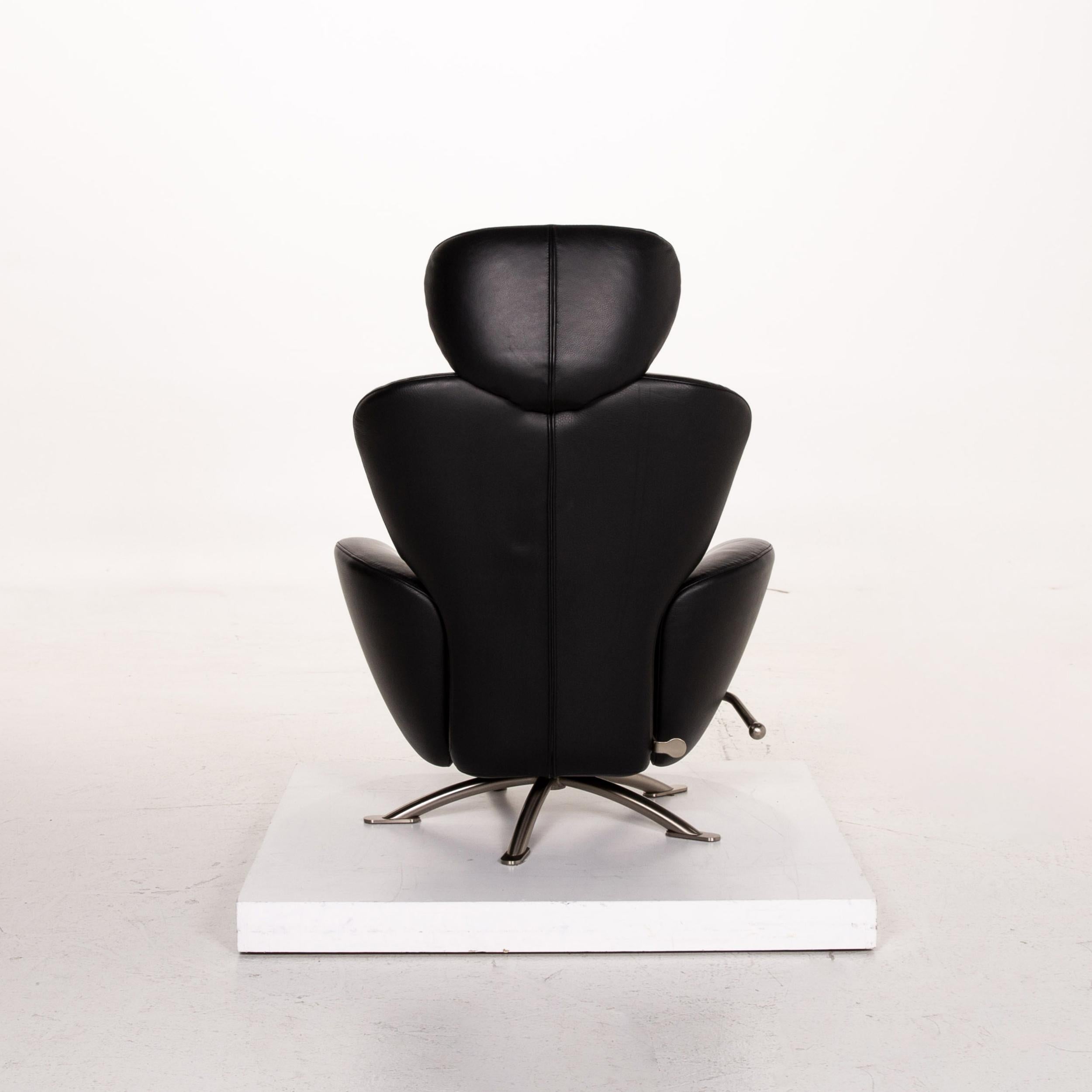 Cassina Dodo Leather Armchair Black Relaxation Function Function Relaxation For Sale 6