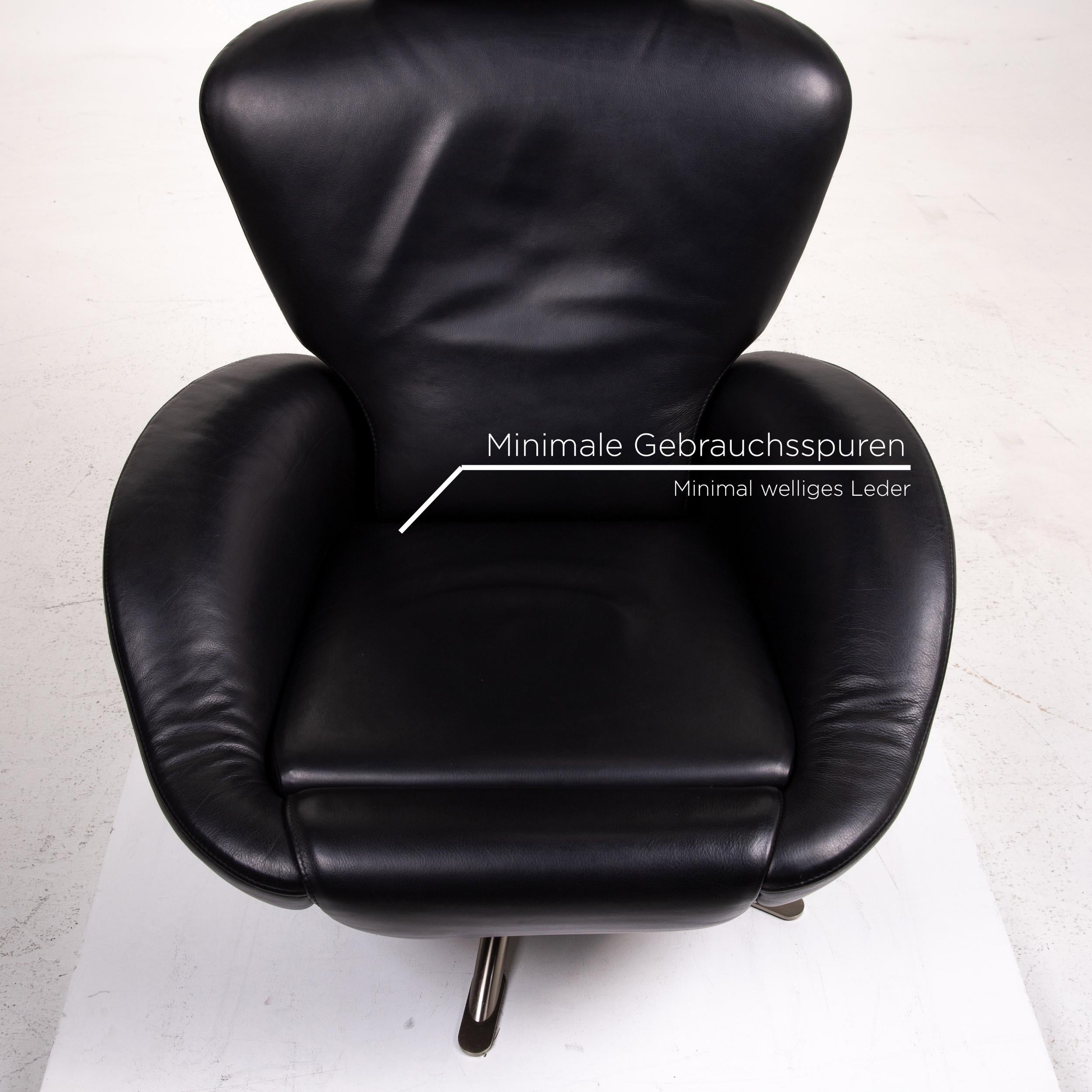 Cassina Dodo Leather Armchair Black Relaxation Function Function Relaxation In Good Condition For Sale In Cologne, DE