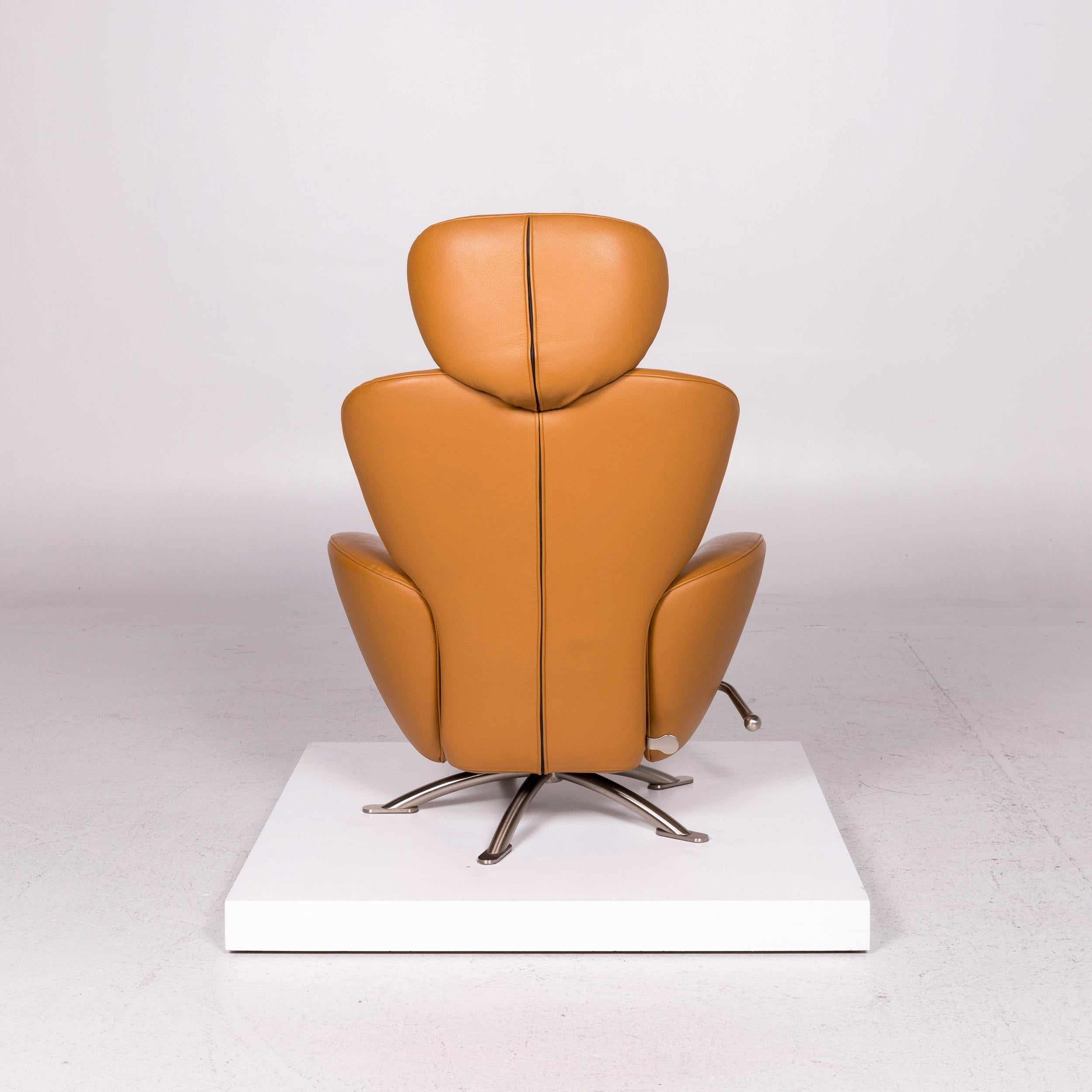 Cassina Dodo Leather Armchair Set Cognac Brown 2 Armchair Relax Function 3