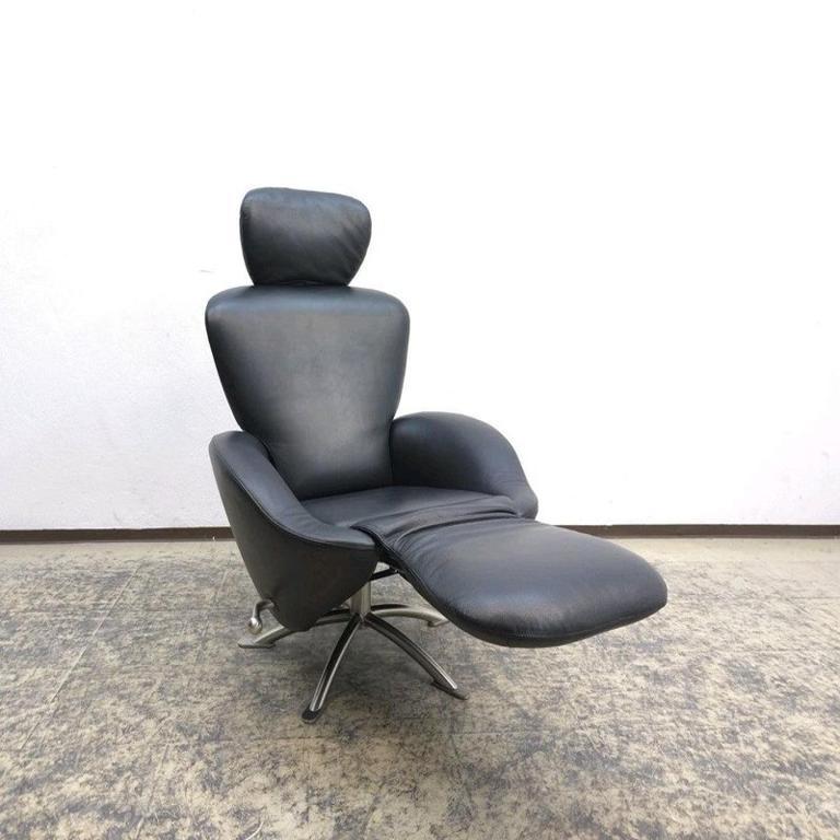 Cassina Dodo Schwarzer Ledersessel mit Relaxfunktion – Top-Zustand en venta 7