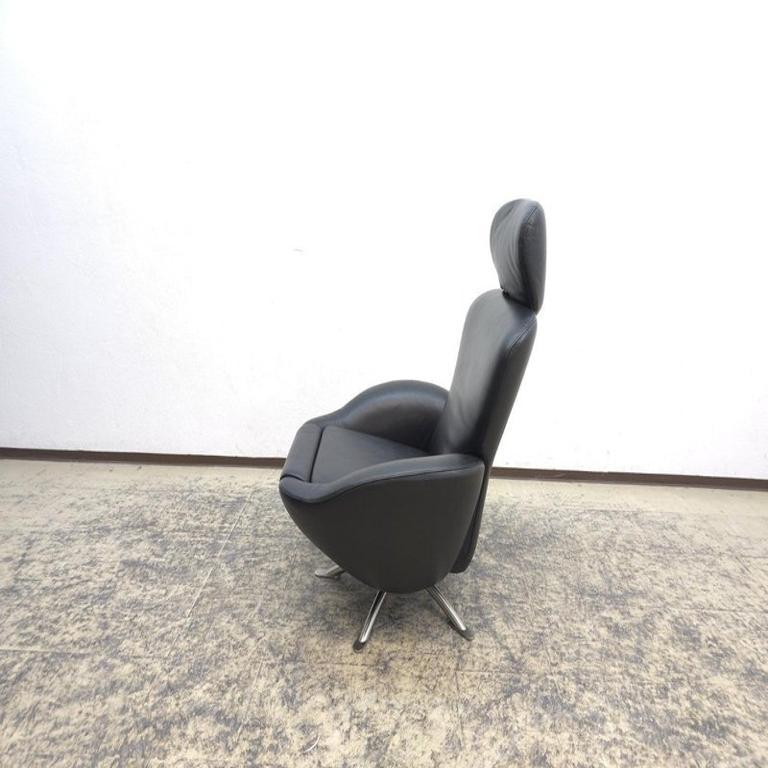 Cassina Dodo Schwarzer Ledersessel mit Relaxfunktion – Top-Zustand Moderno en venta