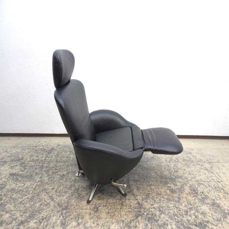 Cassina Dodo Schwarzer Ledersessel mit Relaxfunktion – Top-Zustand en venta 2