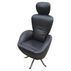 Cassina Dodo Schwarzer Ledersessel mit Relaxfunktion – Top-Zustand