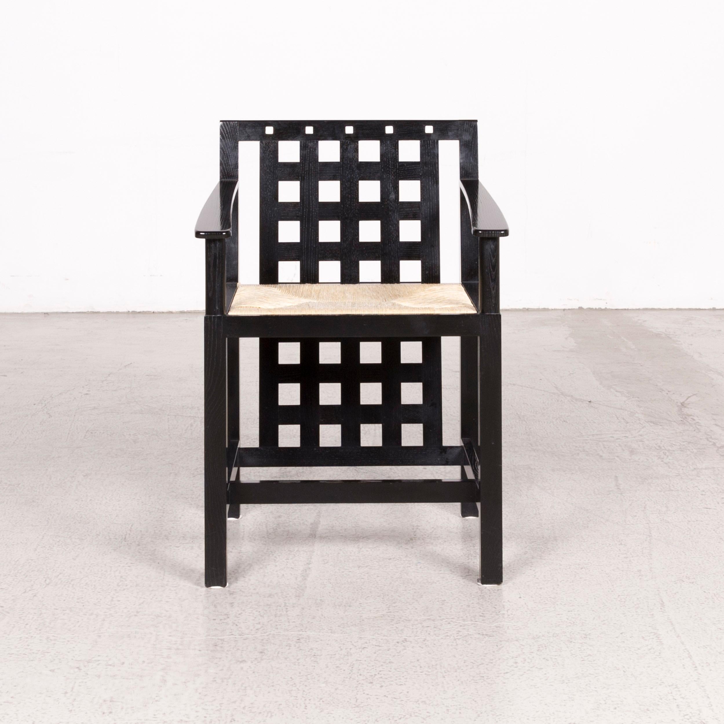 Cassina d.s. 1 + 3 Wood Dining Table Set Black Chair Armchair Table 6