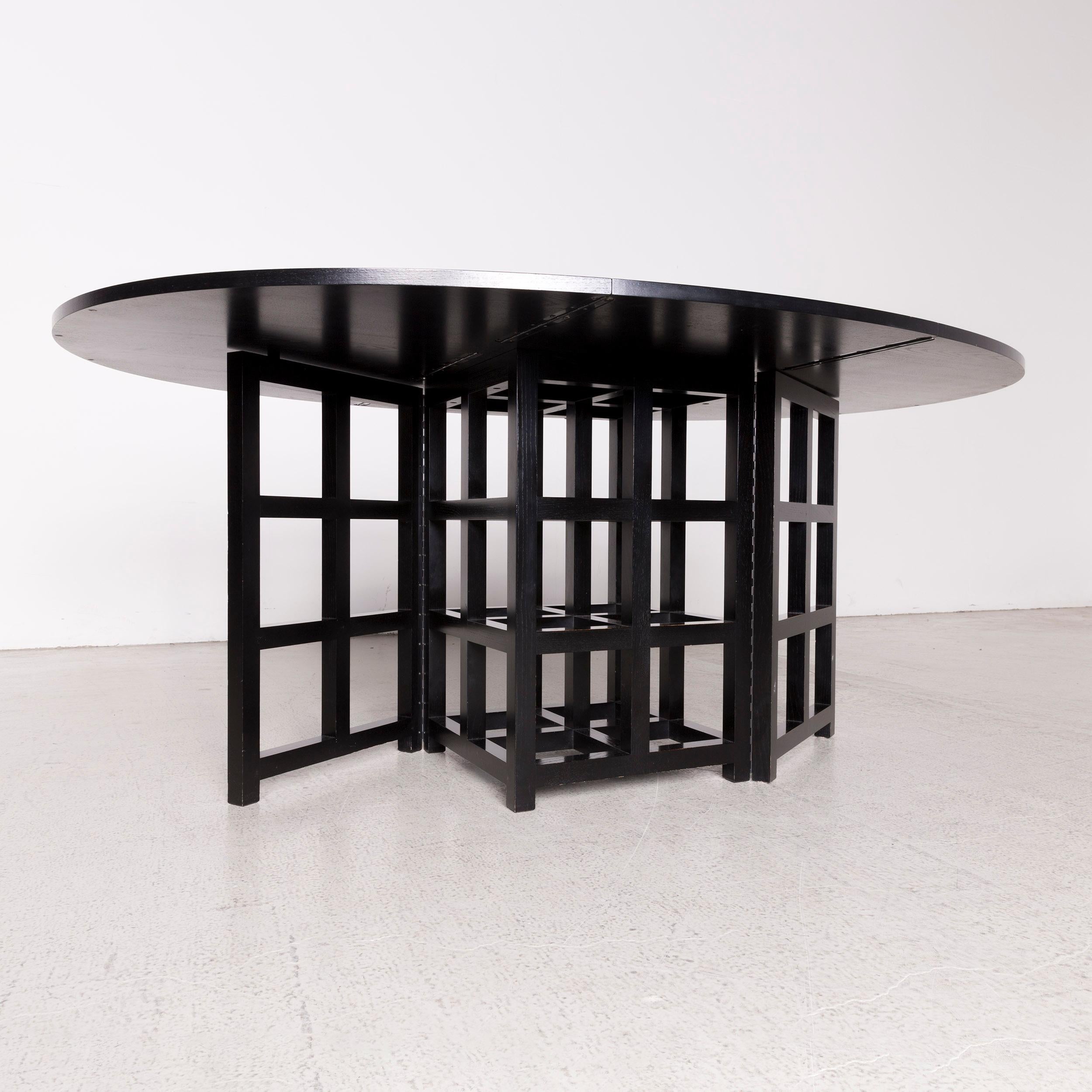 Cassina d.s. 1 Designer Wood Dining Table Black For Sale 4