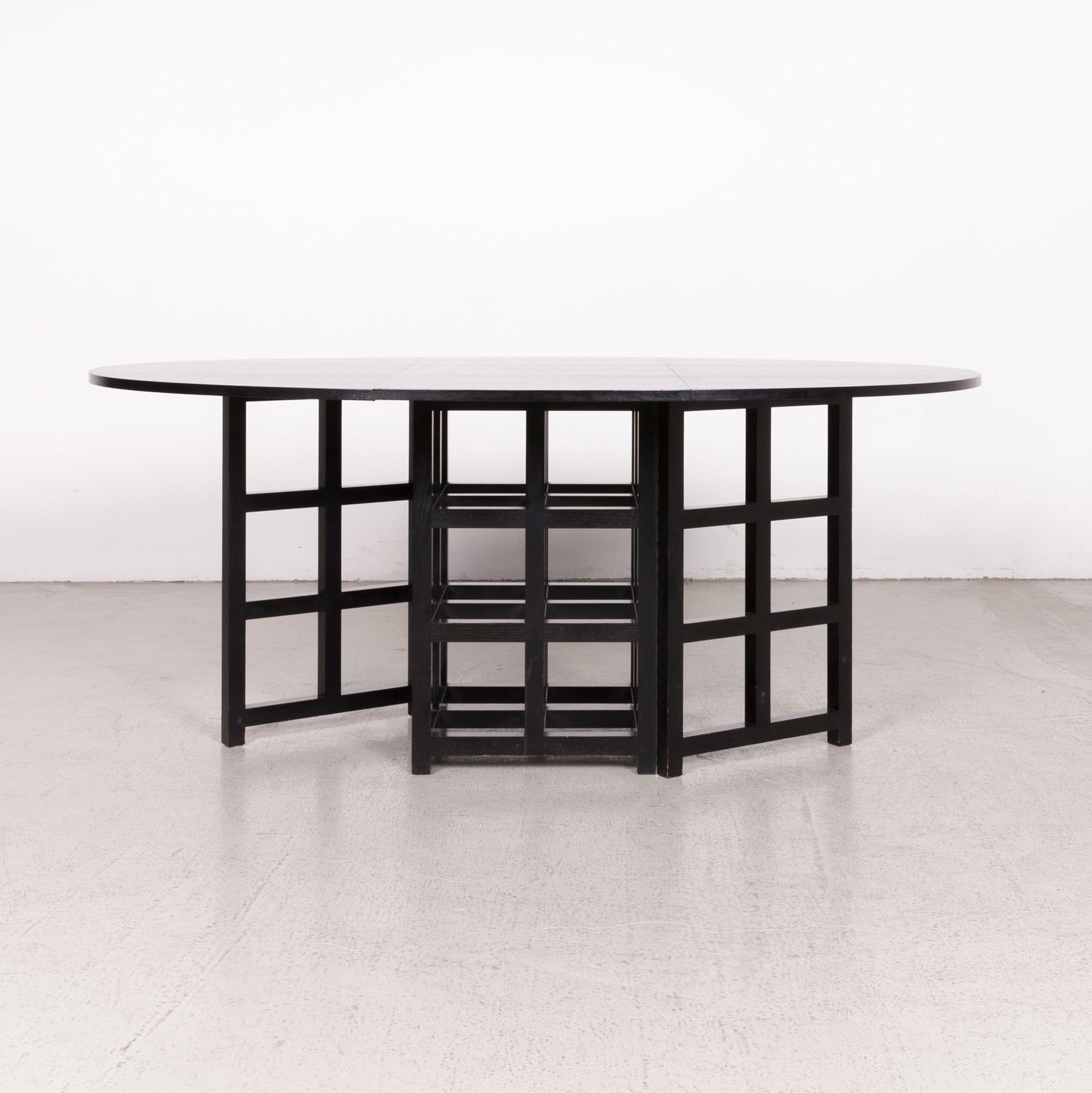 Cassina d.s. 1 Designer Wood Dining Table Black For Sale 7