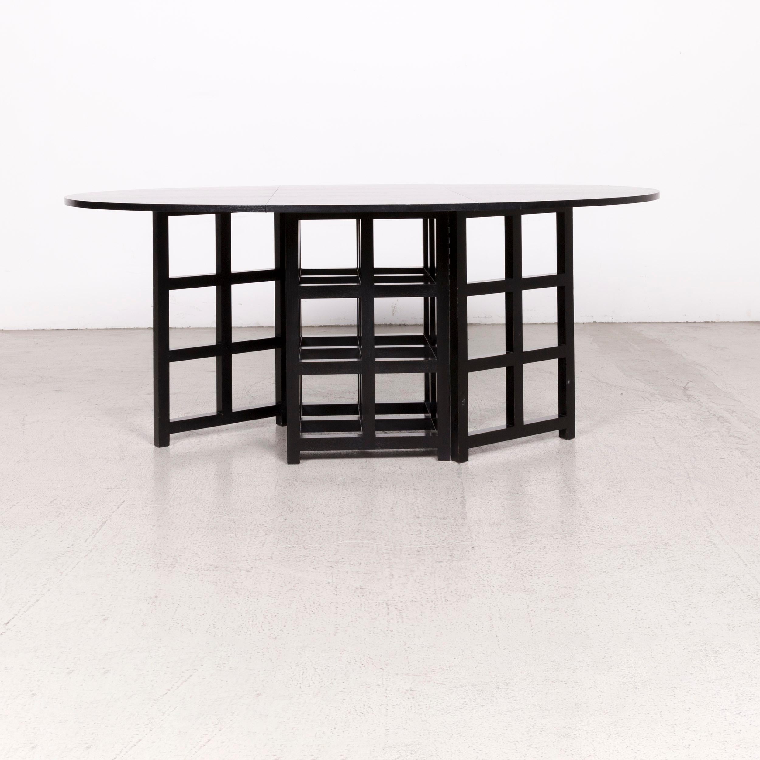 Modern Cassina d.s. 1 Designer Wood Dining Table Black For Sale