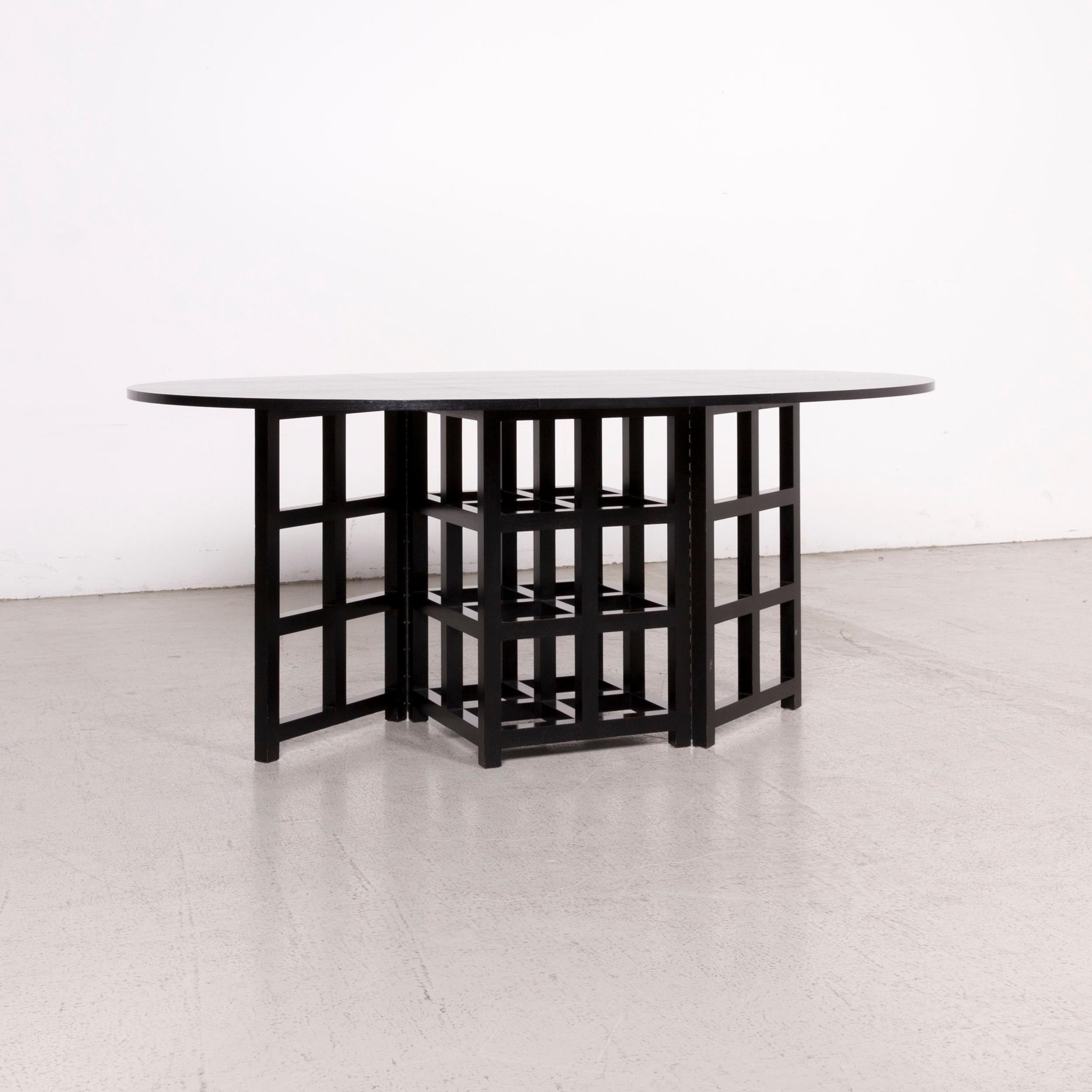 Italian Cassina d.s. 1 Designer Wood Dining Table Black For Sale