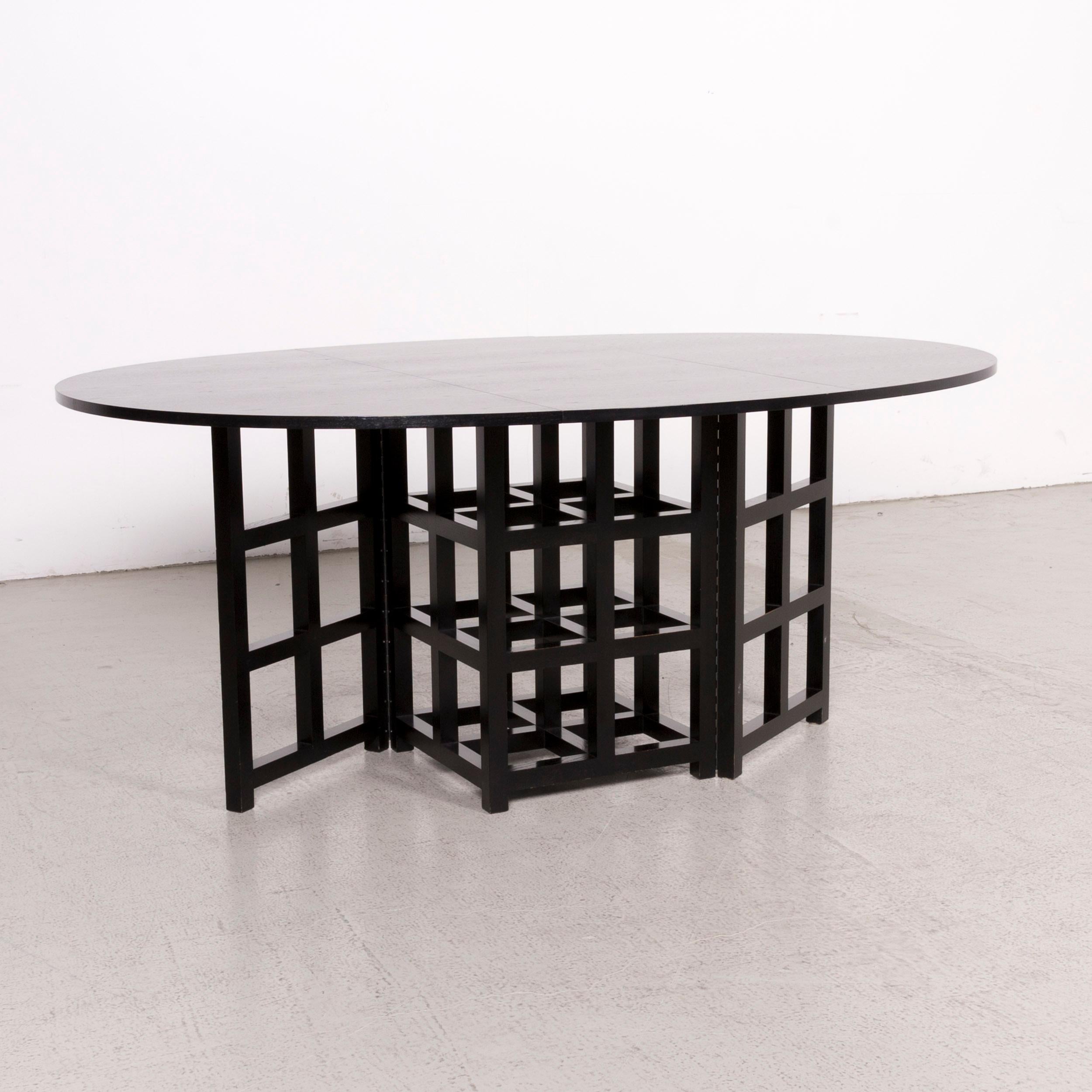 Contemporary Cassina d.s. 1 Designer Wood Dining Table Black For Sale