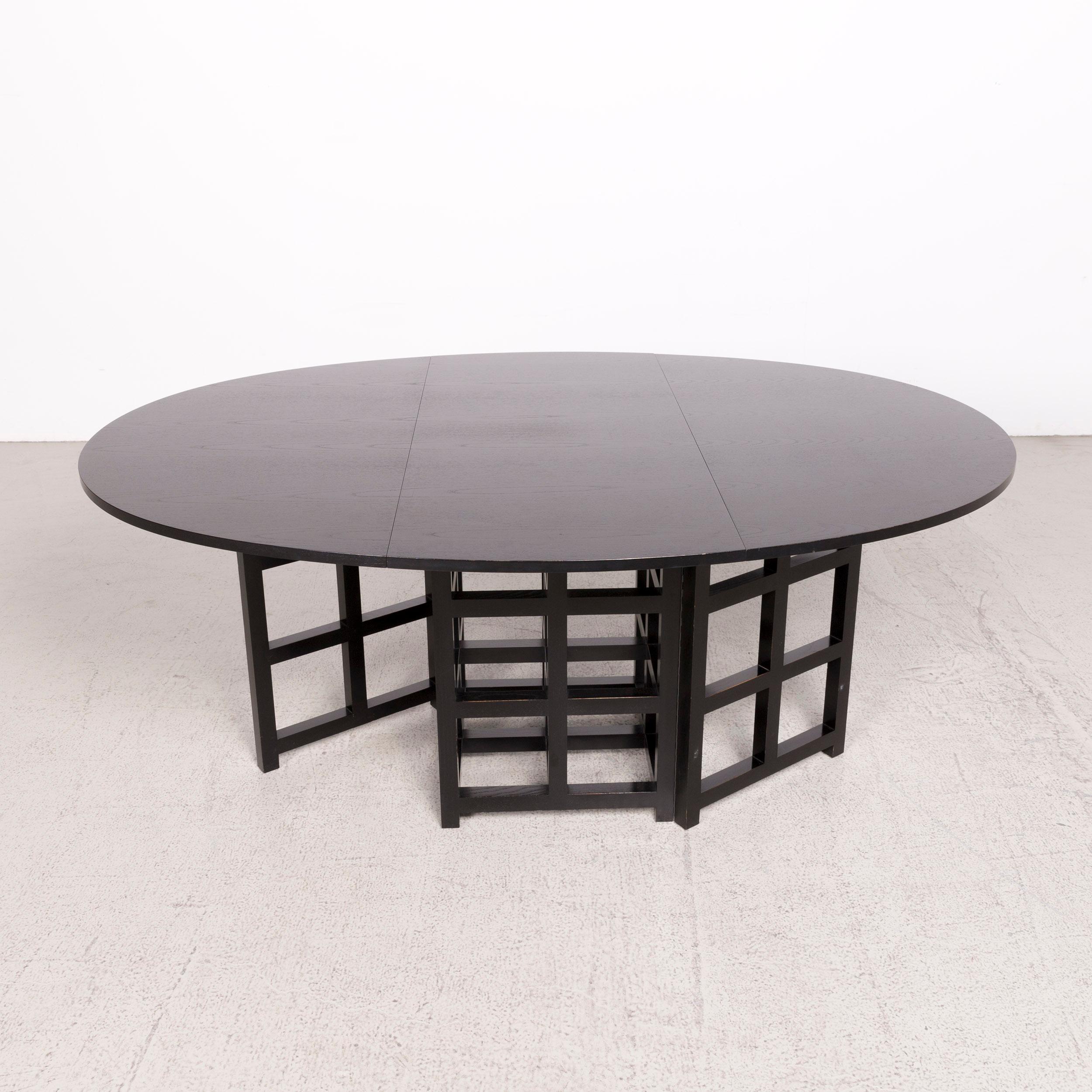 Cassina d.s. 1 Designer Wood Dining Table Black For Sale 2