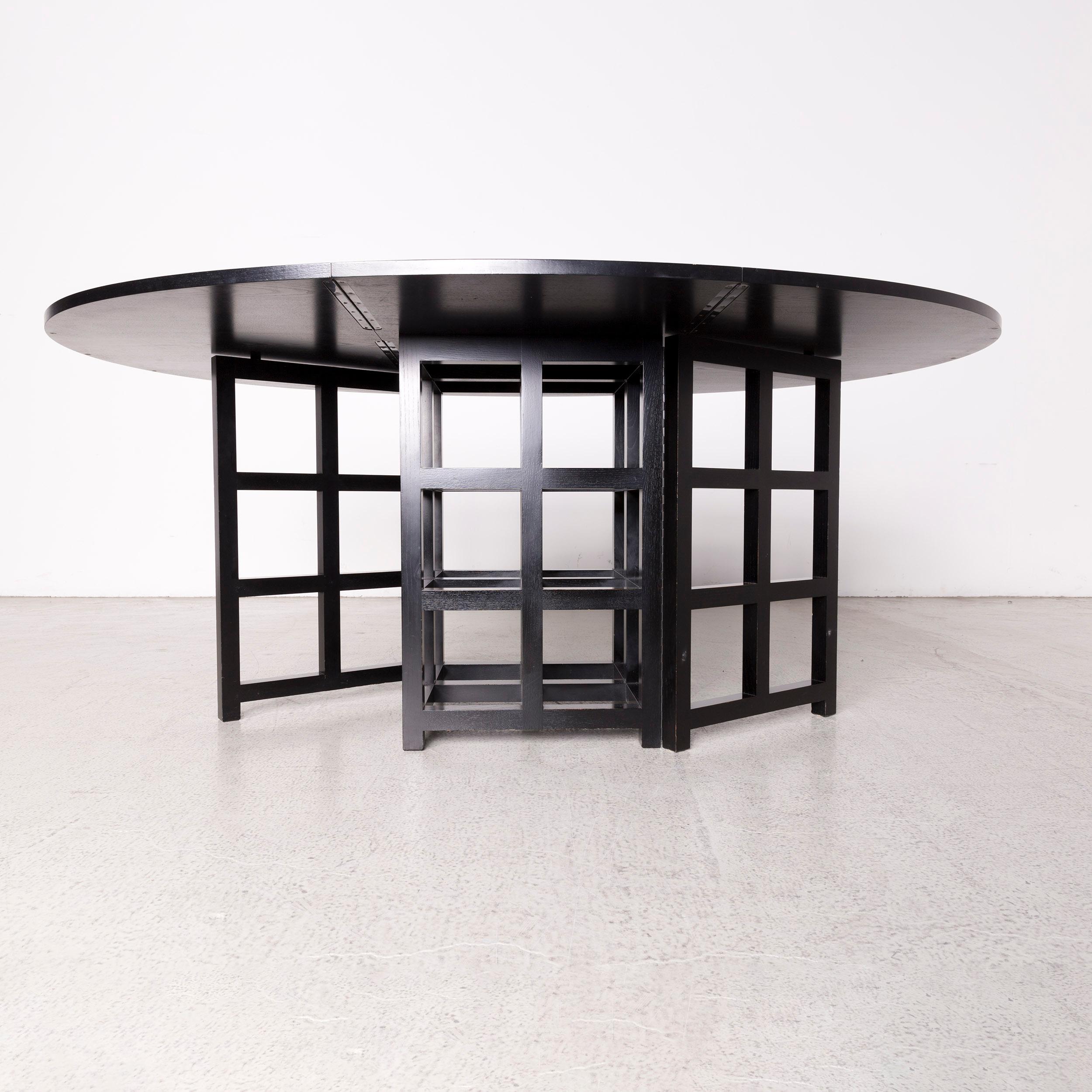 Cassina d.s. 1 Designer Wood Dining Table Black For Sale 3