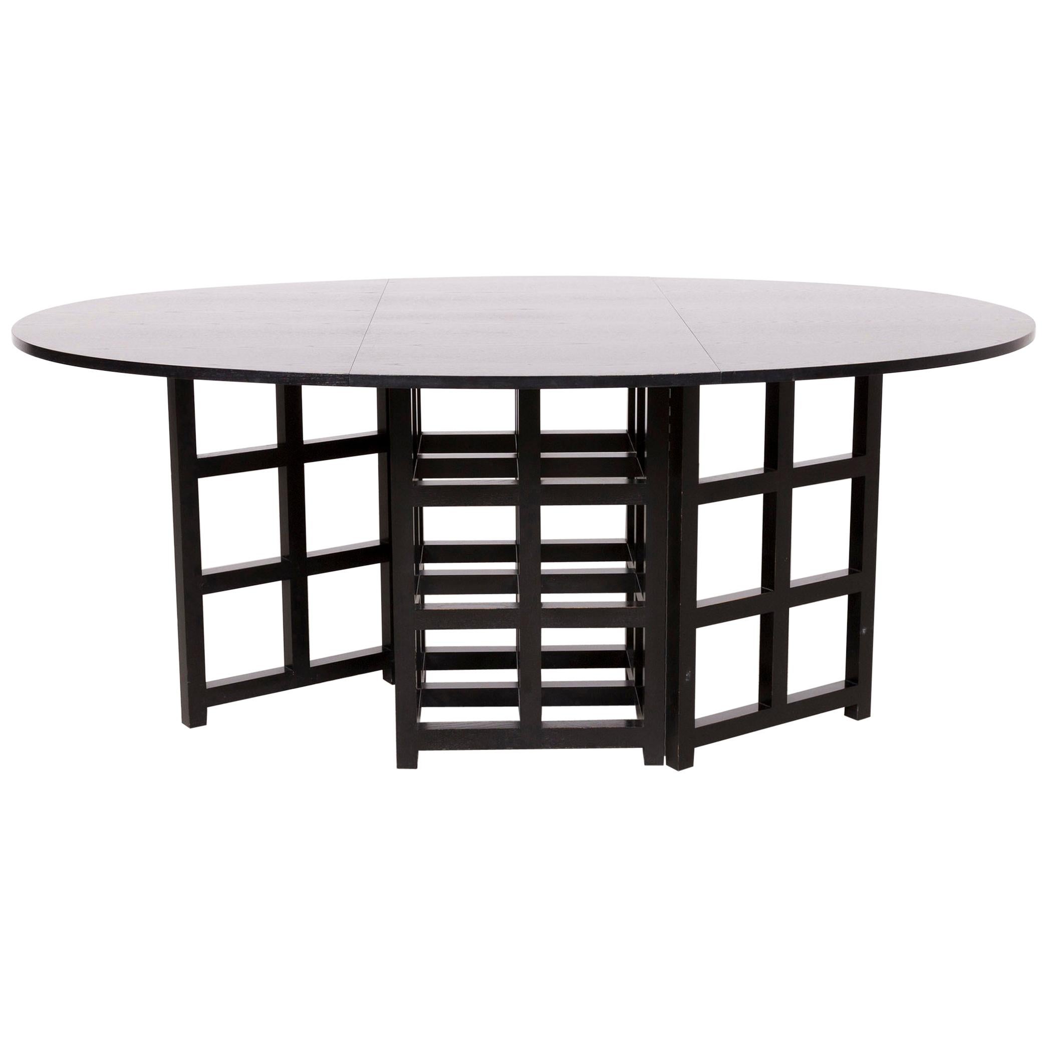 Cassina d.s. 1 Designer Wood Dining Table Black For Sale