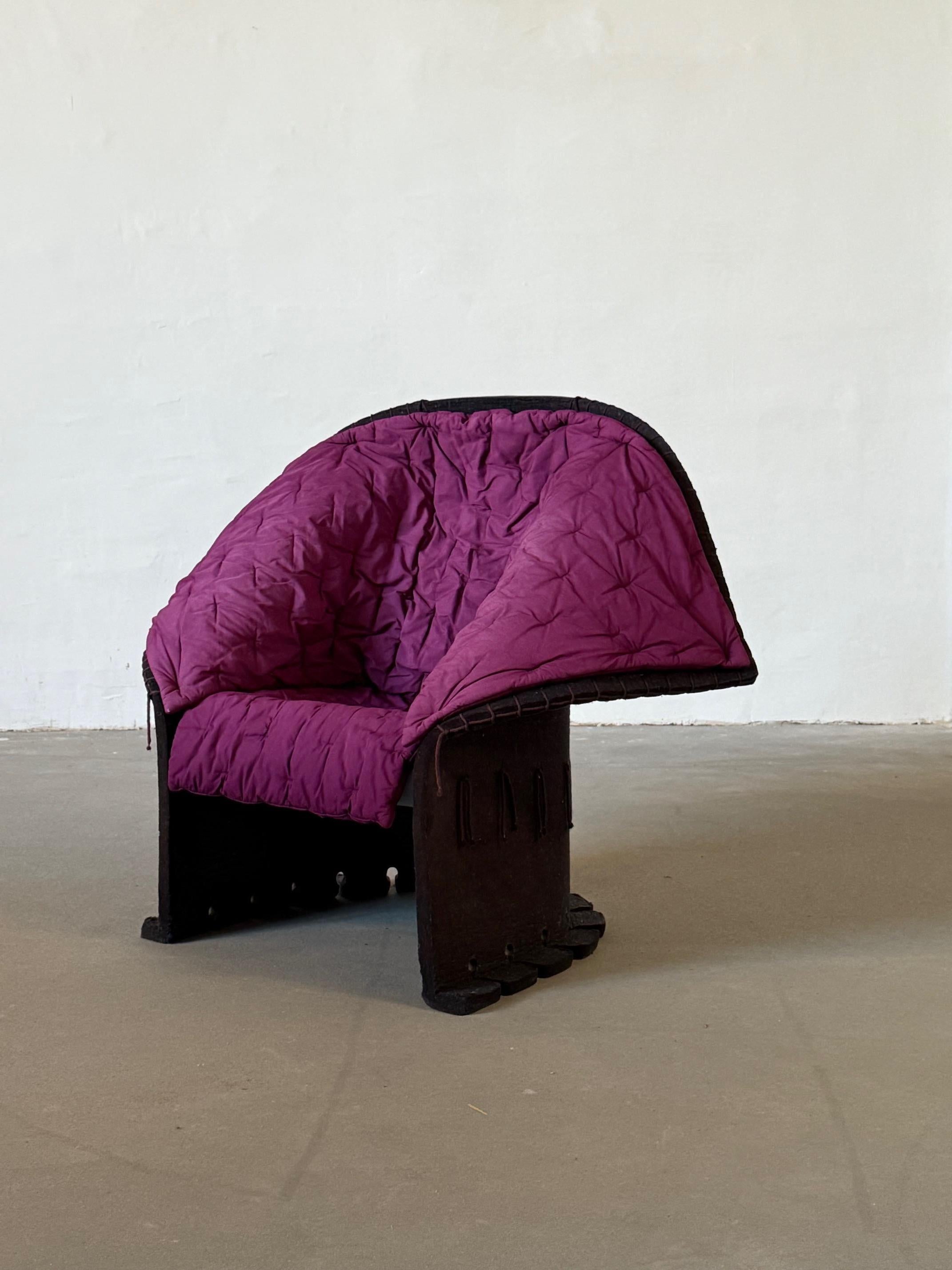 Cassina “Feltri” Armchair in Purple Original Upholstery – Good Vintage Condition (Moderne der Mitte des Jahrhunderts) im Angebot