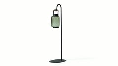 Cassina Ficupala Arc Lamp: Blown Glass & Iroko Wood, Made in Italy