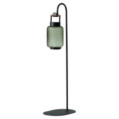 Cassina Ficupala Arc Lamp: Blown Glass & Iroko Wood, Made in Italy
