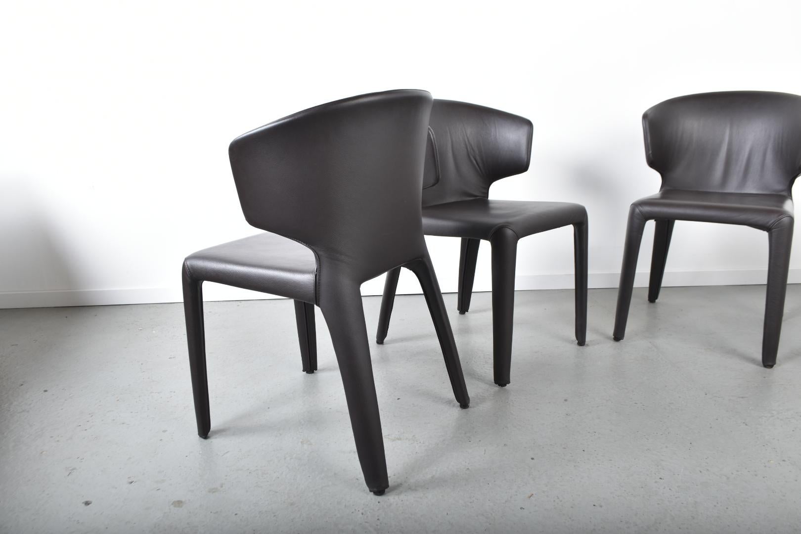 Italian Cassina Hola 367 dining chairs by Hannes Wettstein For Sale