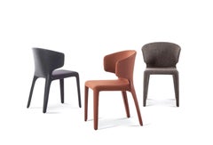 Cassina Hola dining armchairs in white leather (set of 8)