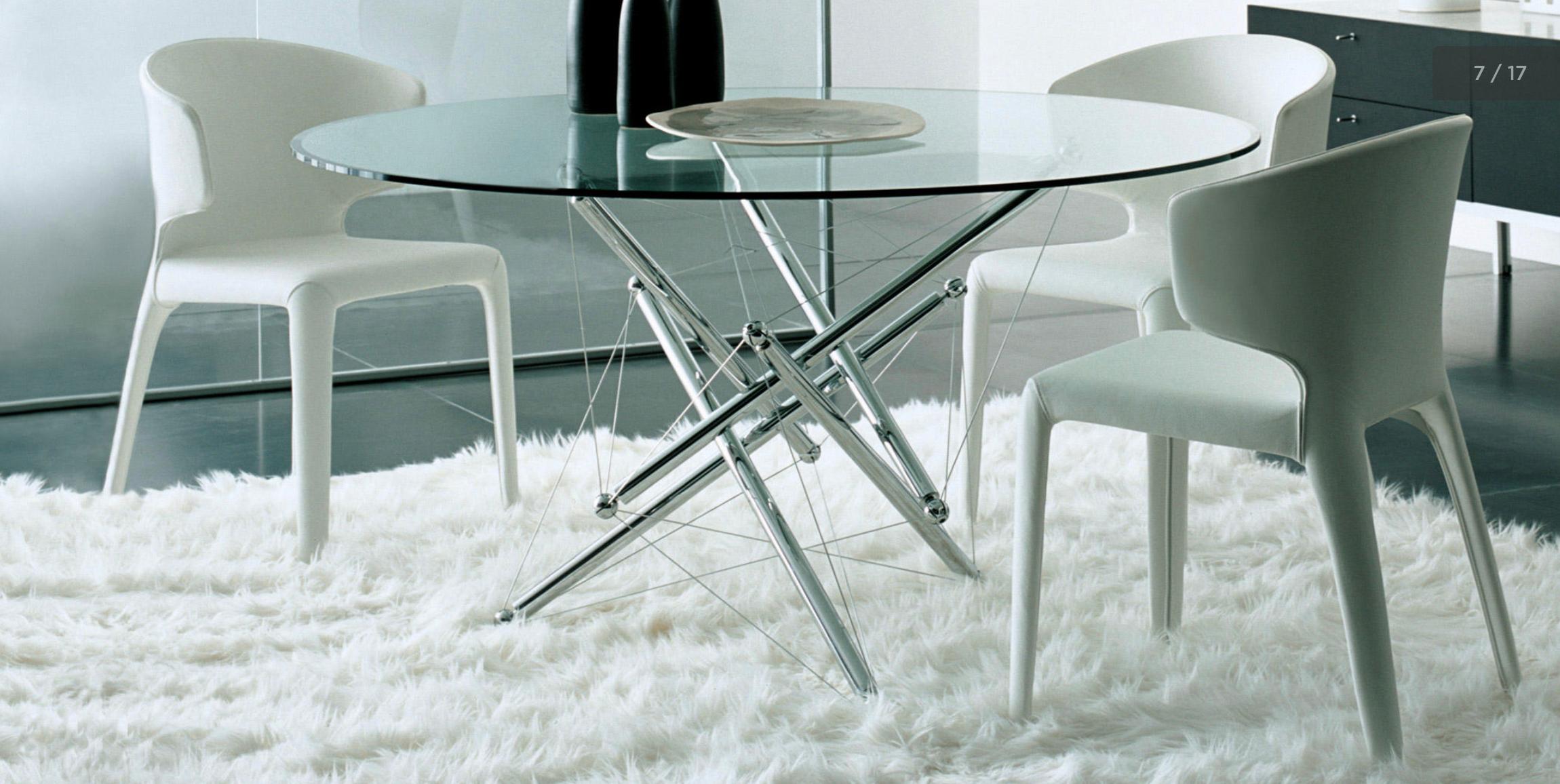 Contemporary Cassina Hola dining armchairs in white leather (set of 8)