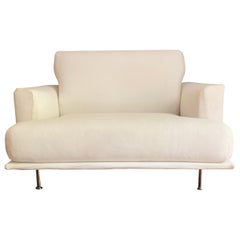 Cassina Italian Loveseat Sofa in White Upholstery