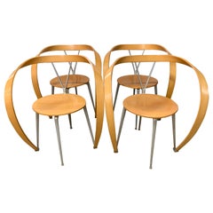 Cassina Italy Set of Four Revers Chairs Designed by Andrea Branzi, 1990s