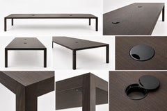 Cassina Large 12-Foot Dark Oak Executive Conference Table, Made in Italy