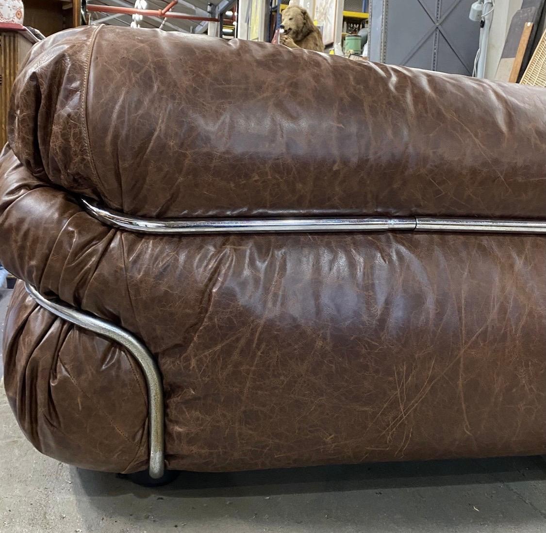 Italian Cassina Large Midcentury Sofa Newly Upholstered