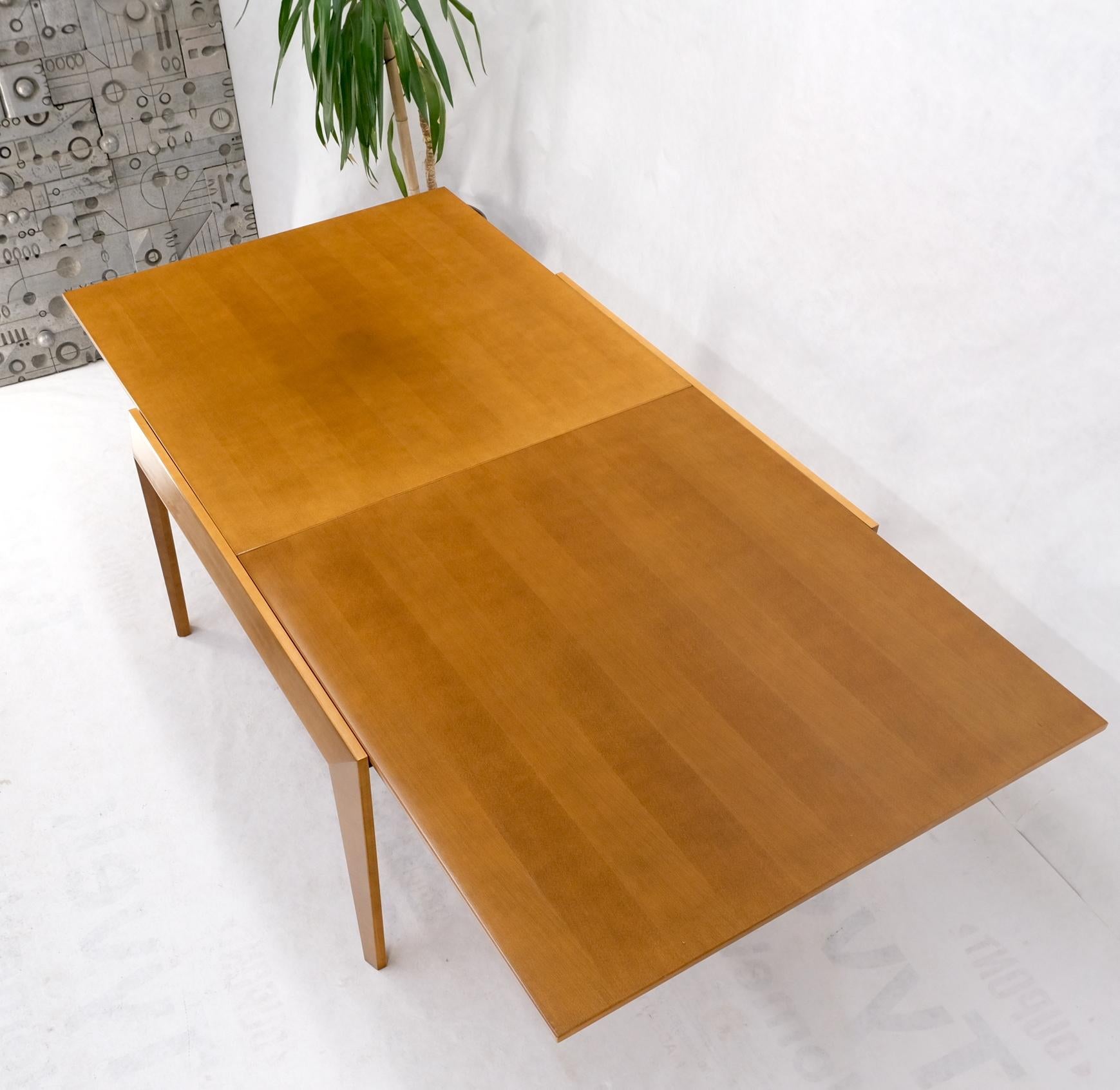 Mid-Century Modern Cassina Large Square Flip Top Expandable Dining Conference Table Blond Birch For Sale