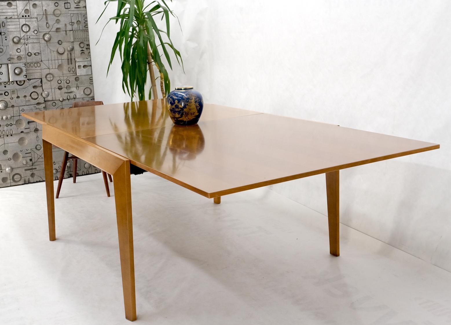 Lacquered Cassina Large Square Flip Top Expandable Dining Conference Table Blond Birch For Sale
