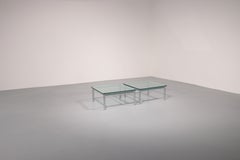 Cassina LC-10 Coffee Table by Le Corbusier – Rare Light Blue Glass Edition