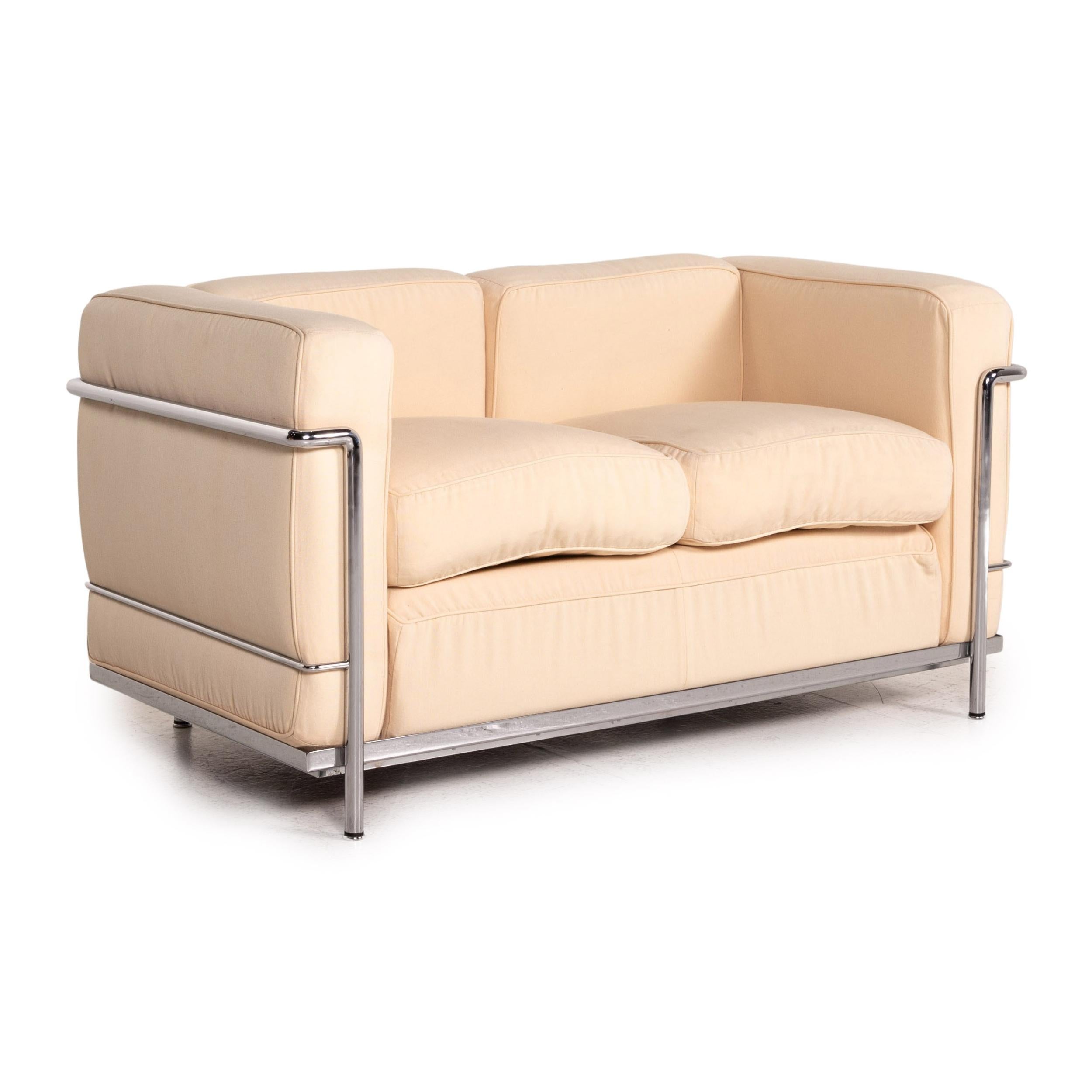 Cassina LC 4 Le Corbusier Fabric Sofa Set Beige 1x Three-Seater 1x Two-Seater 5