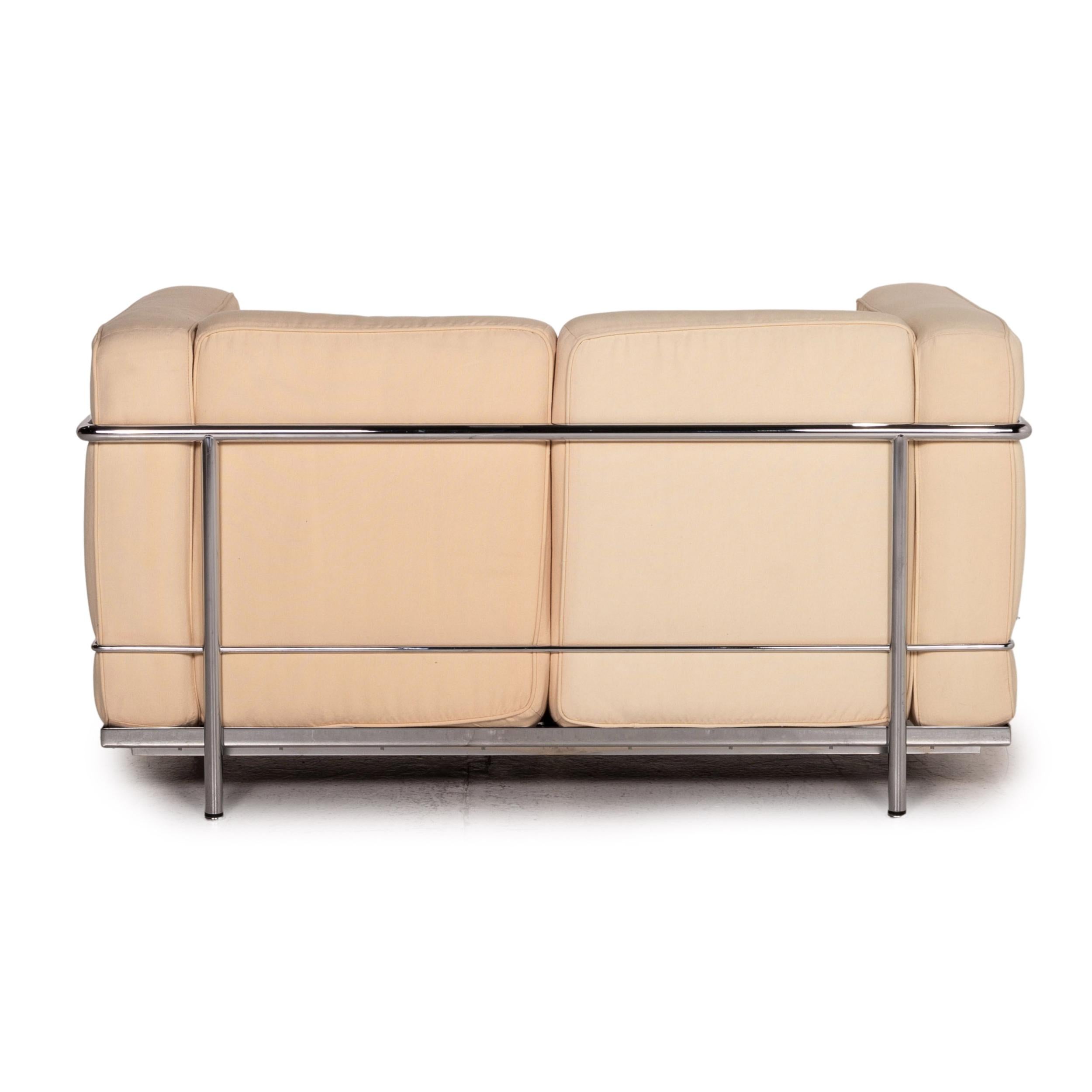 Cassina LC 4 Le Corbusier Fabric Sofa Set Beige 1x Three-Seater 1x Two-Seater 11