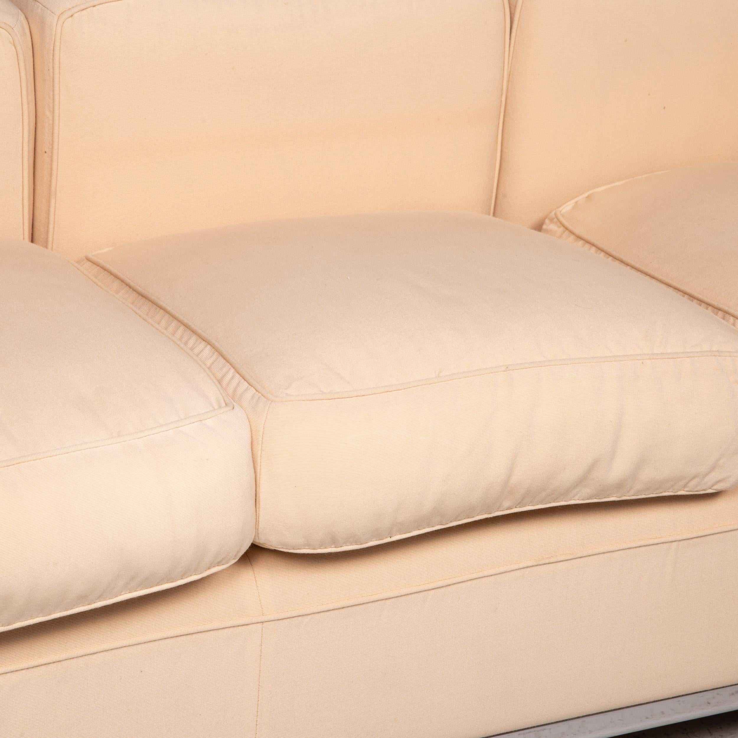 Italian Cassina LC 4 Le Corbusier Fabric Sofa Set Beige 1x Three-Seater 1x Two-Seater