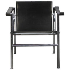 Cassina "LC1" Armchair in Black Leather by Corbusier, Perriand, Jeanneret