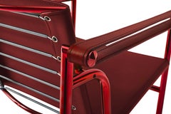 Cassina LC1 "Fauteuil Dossier Basculant, 60" Rouge Edition Limitée