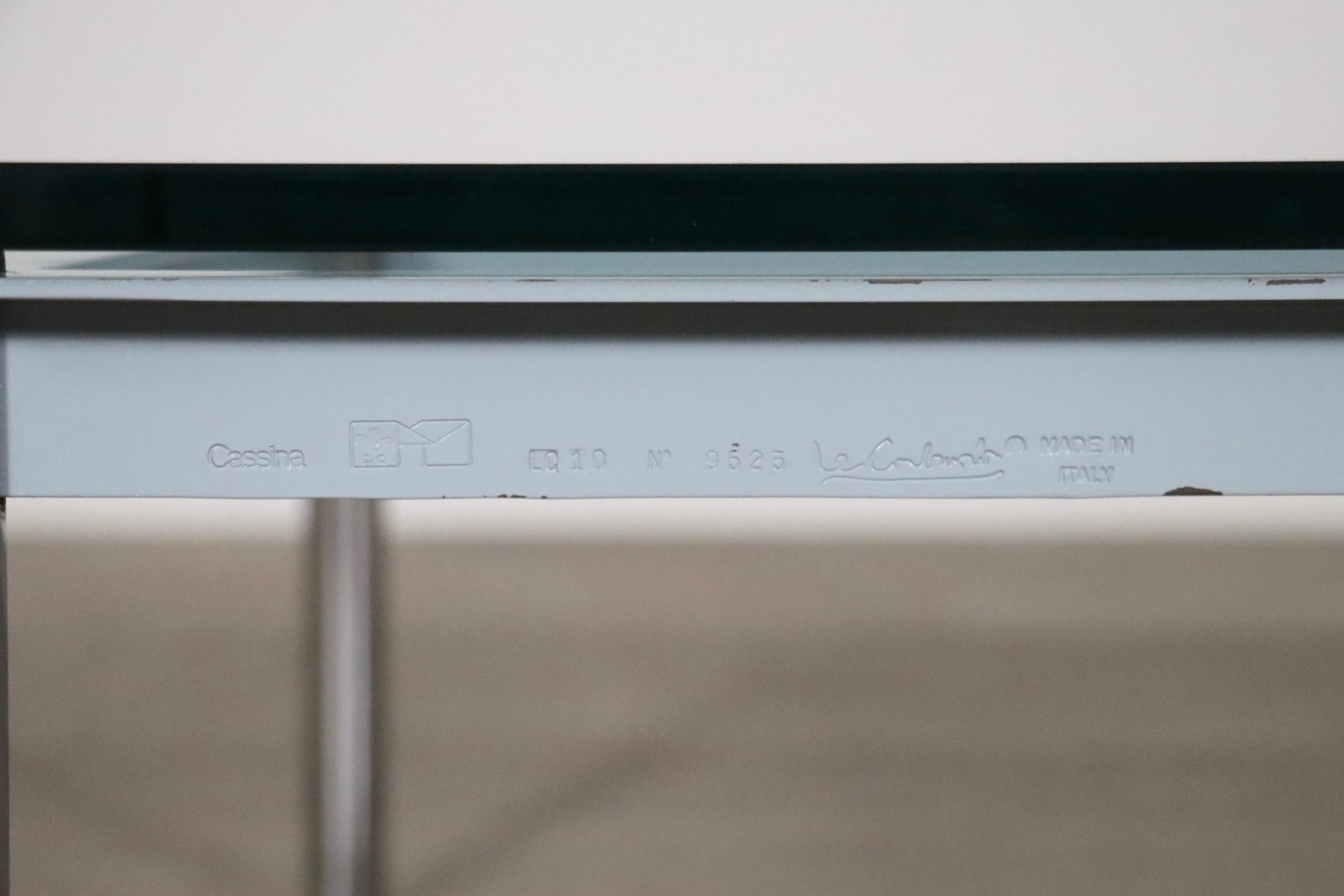 Cassina LC10 Coffee Table By Le Corbusier, Italy 1980s 3