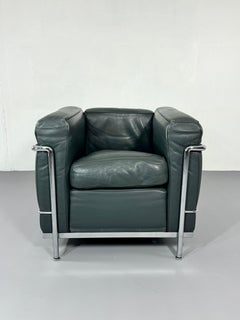 Cassina LC2 leather Armchair Le Corbusier for Cassina, Signed