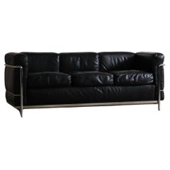 Cassina LC2 Three Seater Sofa By Charlotte Perriand, Le Corbusier, 1960s
