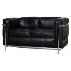 Cassina Lc2 Two Seater Sofa by Charlotte Perriand and Le Corbusier