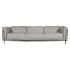 Cassina LC3 Sofa By Le Corbusier In Off White Leather, Italy 1980s