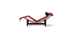 Cassina LC4 "Chaise Longue à Réglage Continu, 60" Sedia rossa in edizione limitata