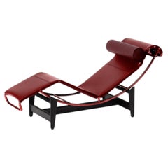 Cassina LC4 "Chaise Longue à Réglage Continu, 60" Sedia rossa in edizione limitata