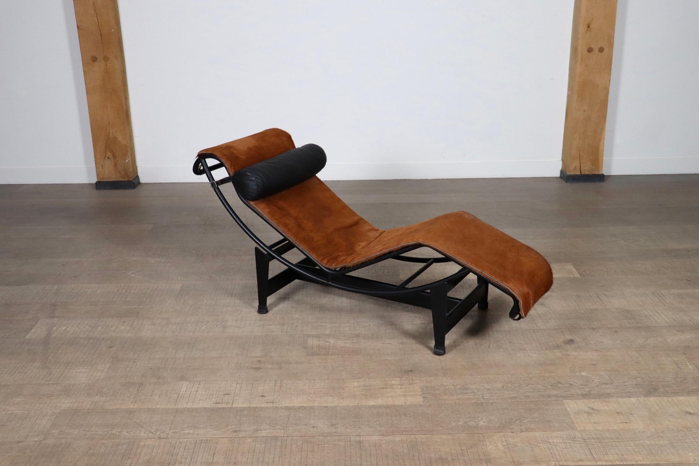 Cassina LC4 Chaise Longue In Ponyskin By Le Corbusier, Charlotte Perriand 9
