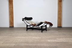 Cassina LC4 Chaise Longue In Ponyskin By Le Corbusier, Charlotte Perriand
