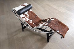 Cassina LC4 Chaise Longue In Ponyskin By Le Corbusier, Charlotte Perriand