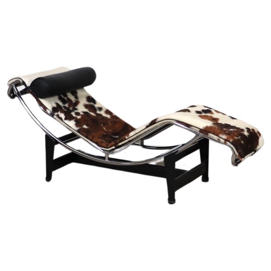 Cassina LC4 Chaise Longue In Ponyskin By Le Corbusier, Charlotte Perriand