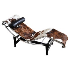 Cassina LC4 Chaise Longue In Ponyskin By Le Corbusier, Charlotte Perriand