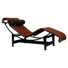 Cassina LC4 Chaise Longue In Ponyskin By Le Corbusier, Charlotte Perriand